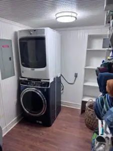 Laundry Room Carpentry and Dryer Vent Relocation in Albemarle