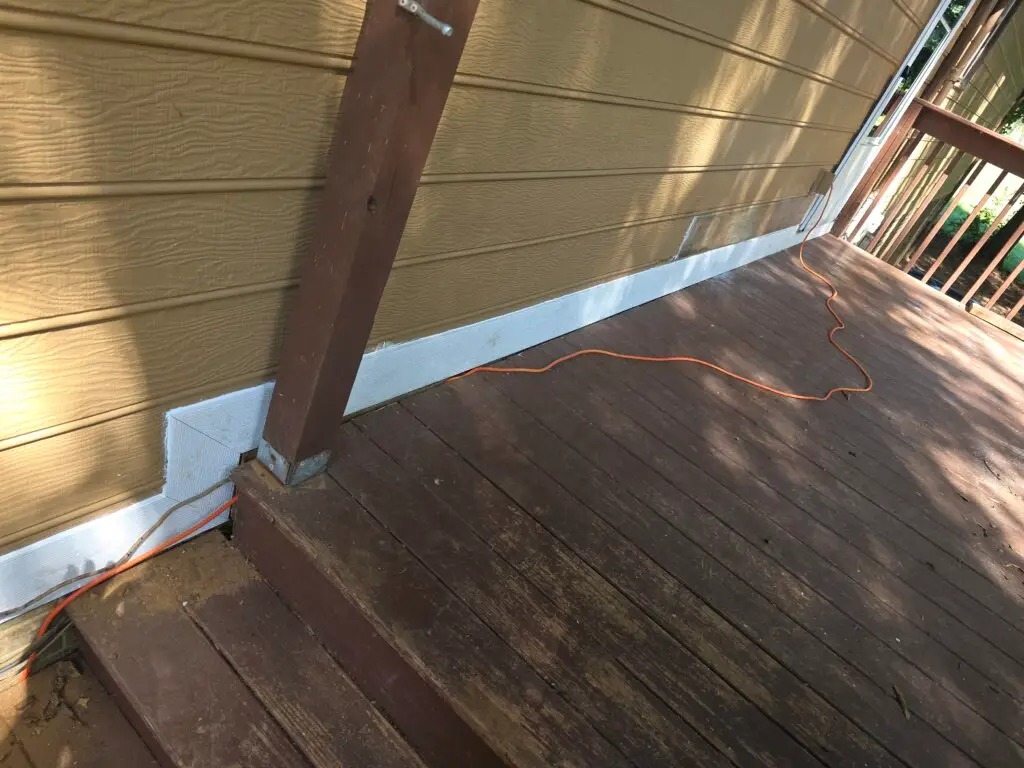 Siding Repair Project in Stanfield — deck wall siding repair