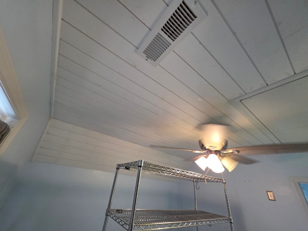 Shiplap Ceiling Installation in Norwood — carpentry