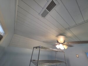 Shiplap Ceiling Installation in Norwood — carpentry